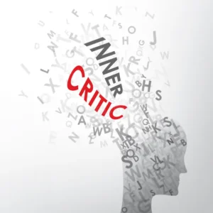 Illustration of an inner critic, representing negative self-talk and managing emotions